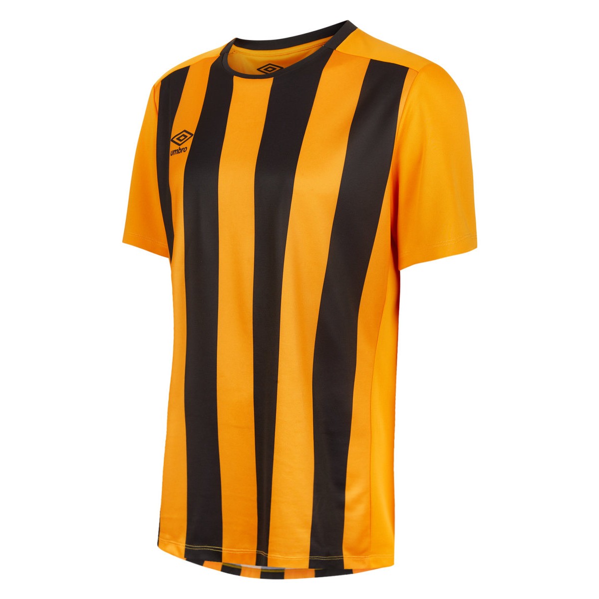Amber-Black - Front - Umbro Mens Milan Striped Short-Sleeved Jersey