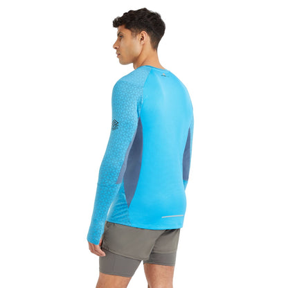 Malibu Blue-Bering Sea - Back - Umbro Mens Pro Training Elite Long-Sleeved Sports Top