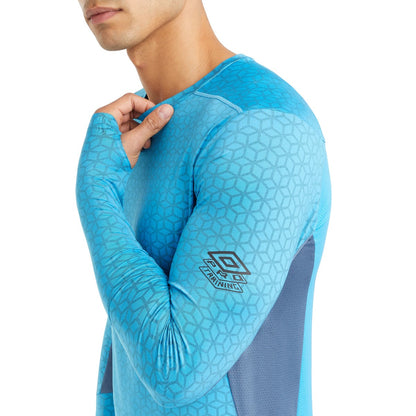 Malibu Blue-Bering Sea - Lifestyle - Umbro Mens Pro Training Elite Long-Sleeved Sports Top