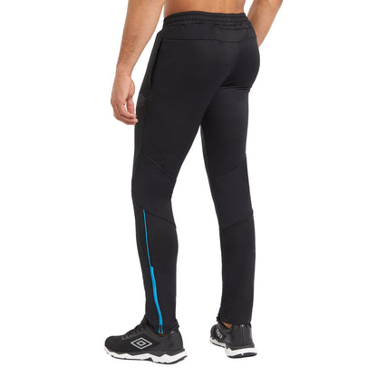 Black-Malibu Blue - Back - Umbro Mens Pro Training Tracksuit Bottoms