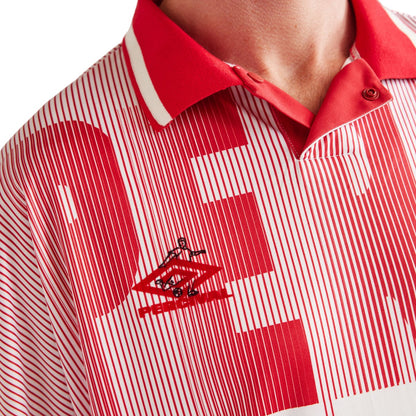 Red - Back - Umbro Mens Percival Retro Football Shirt