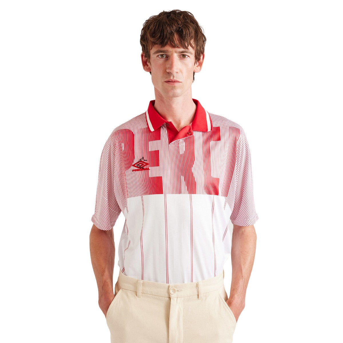 Red - Lifestyle - Umbro Mens Percival Retro Football Shirt