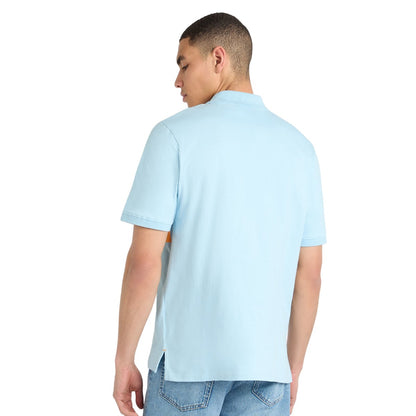 Angel Blue-Ecru-Blazing Orange - Back - Umbro Mens Stripe Polo Shirt