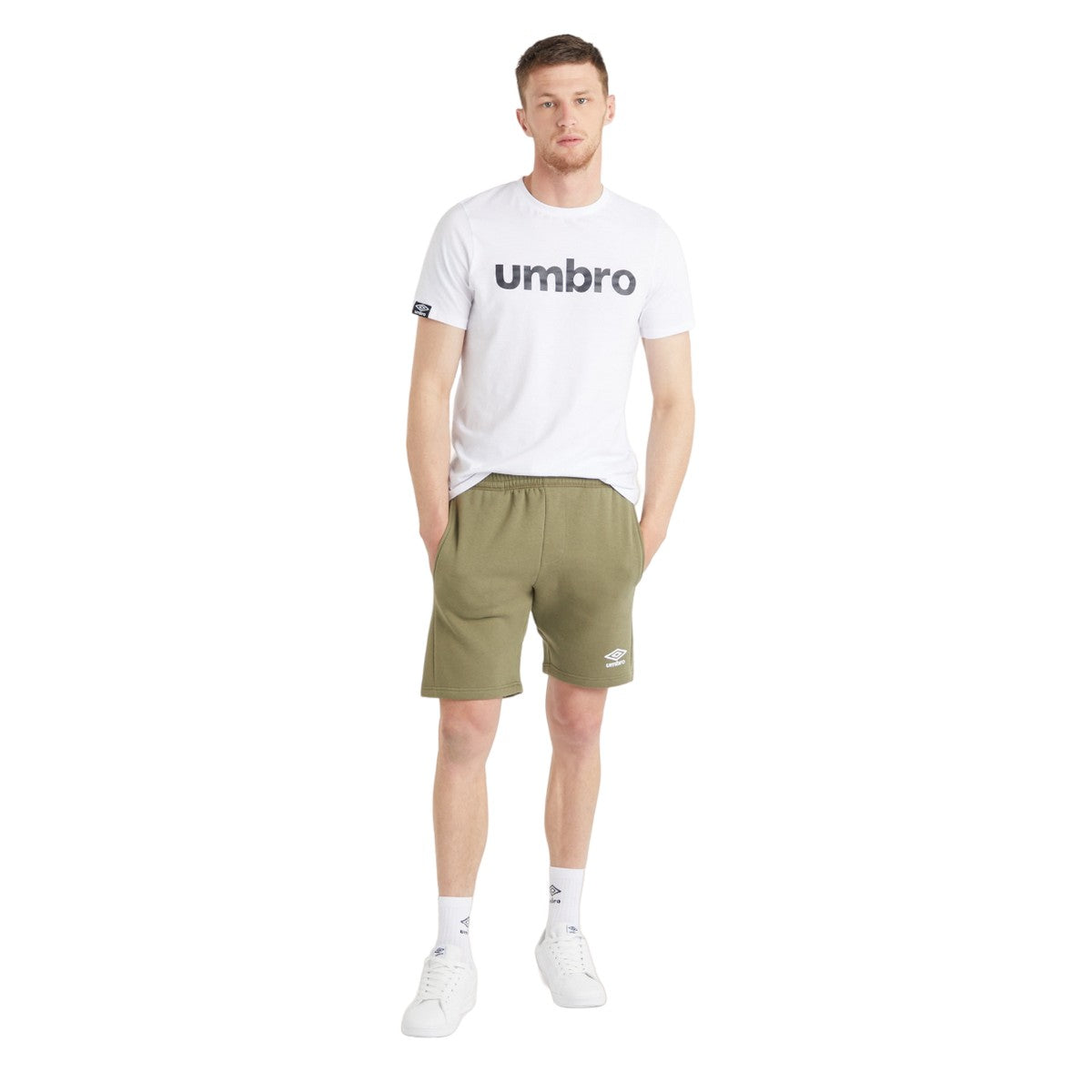 Capulet-White - Pack Shot - Umbro Mens Active Style Shorts