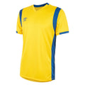 Yellow-Royal Blue - Front - Umbro Childrens-Kids Spartan Short-Sleeved Jersey