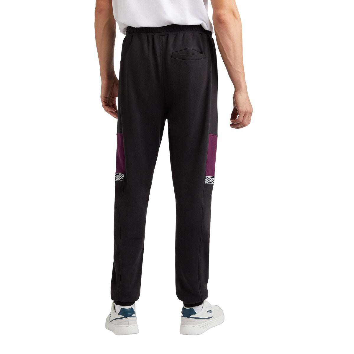 Black-Potent Purple - Back - Umbro Mens Sports Style Club Jogging Bottoms