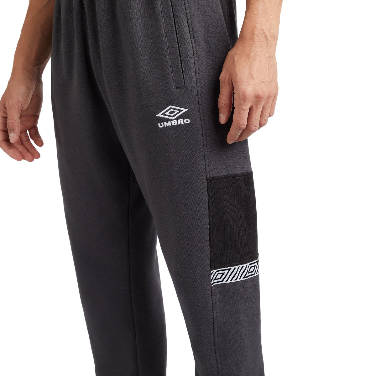 Woodland Grey-Black - Lifestyle - Umbro Mens Sports Style Club Jogging Bottoms