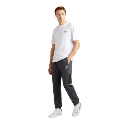 Woodland Grey-Black - Pack Shot - Umbro Mens Sports Style Club Jogging Bottoms