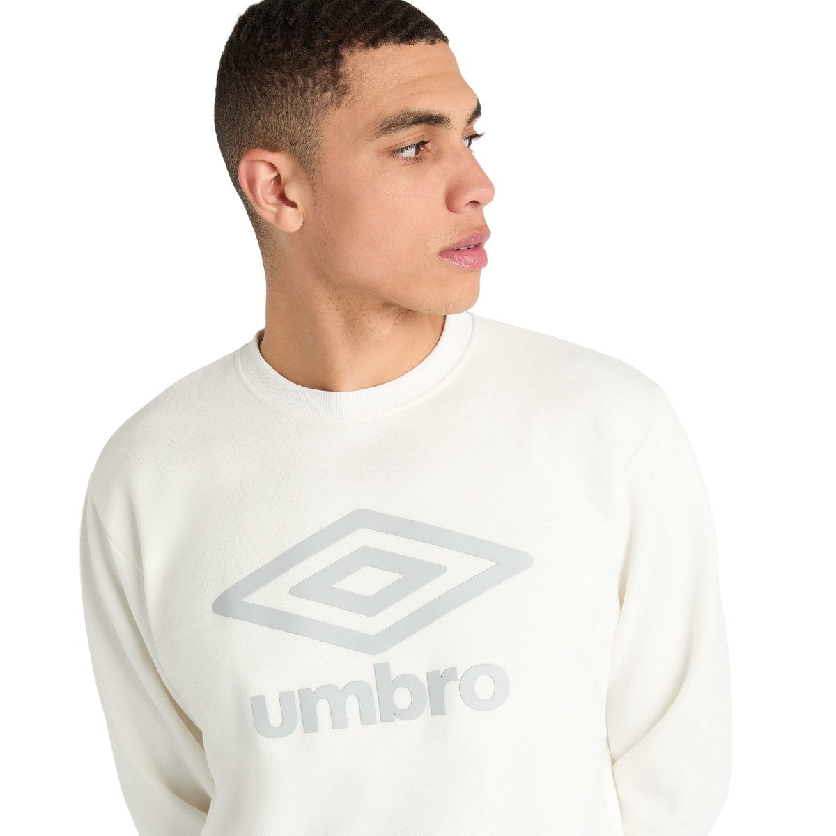 Ecru-High Rise Grey - Side - Umbro Mens Core Sweatshirt