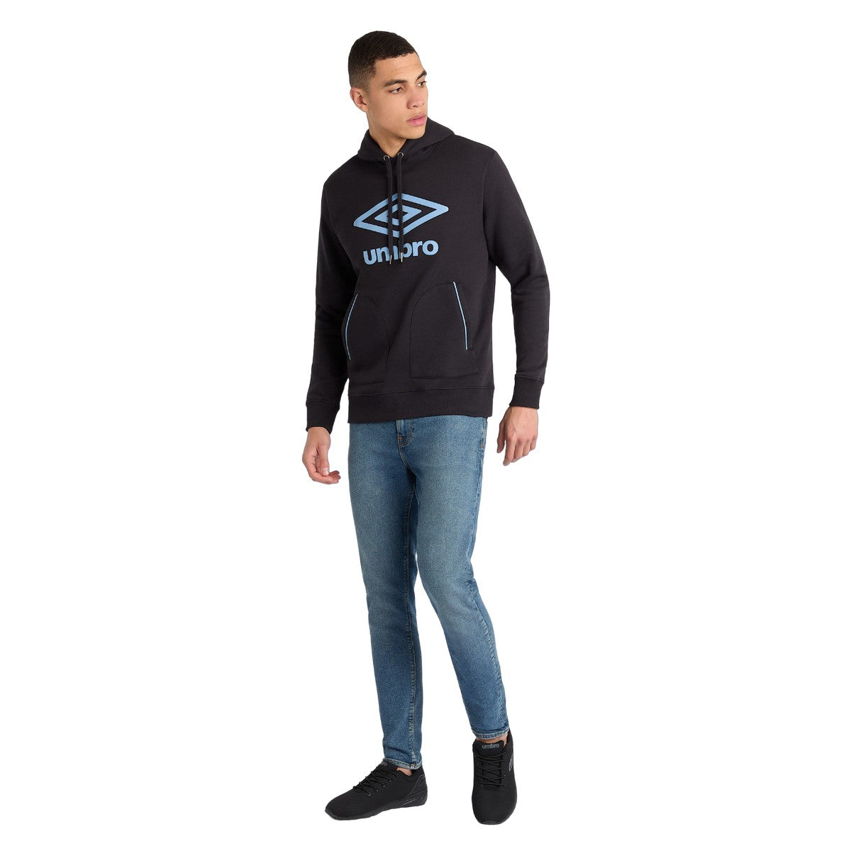Black-Allure - Pack Shot - Umbro Mens Core Hoodie