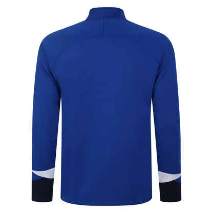 Royal Blue-Dark Navy-White - Back - Umbro Childrens-Kids Total Training Quarter Zip Track Top