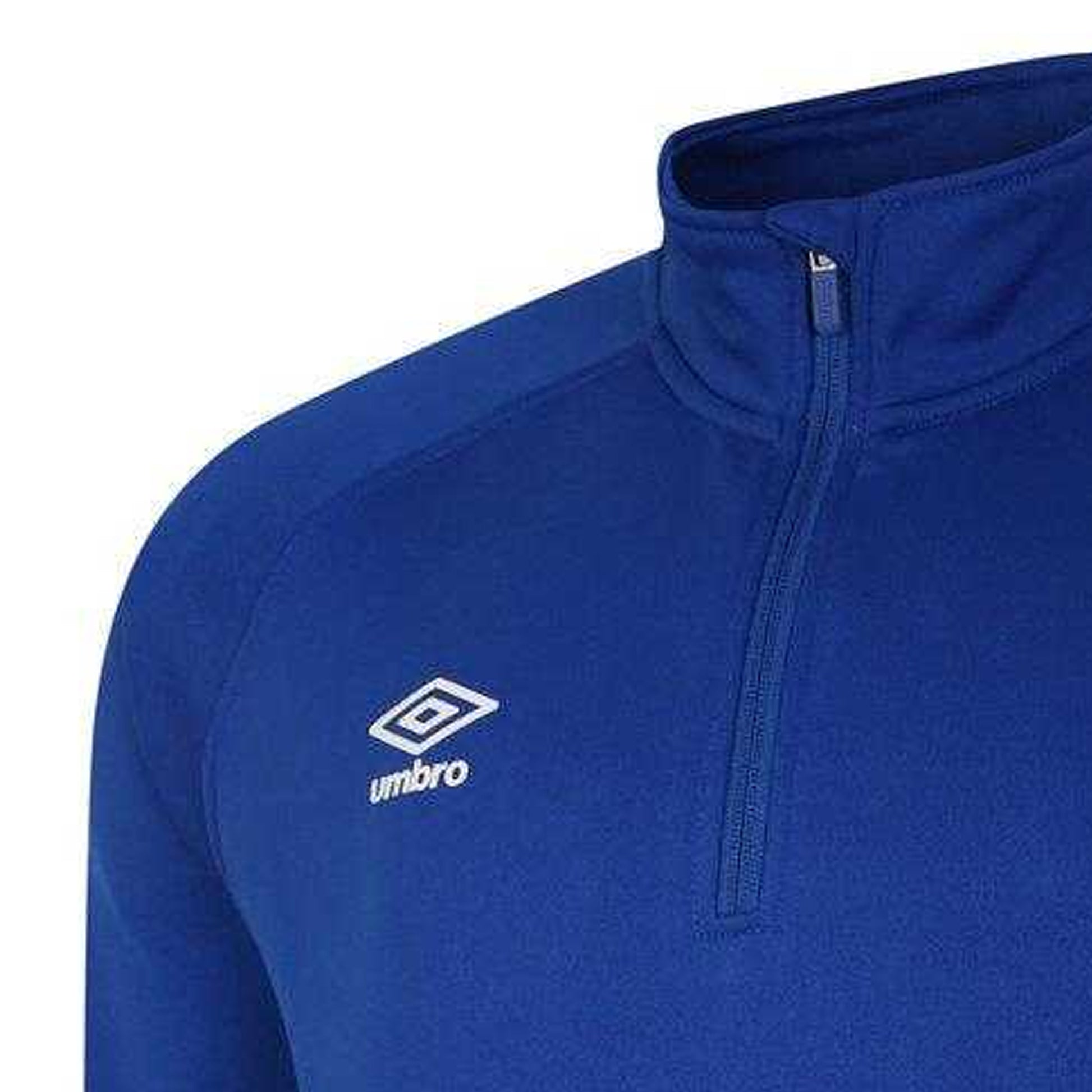 Royal Blue-Dark Navy-White - Side - Umbro Childrens-Kids Total Training Quarter Zip Track Top