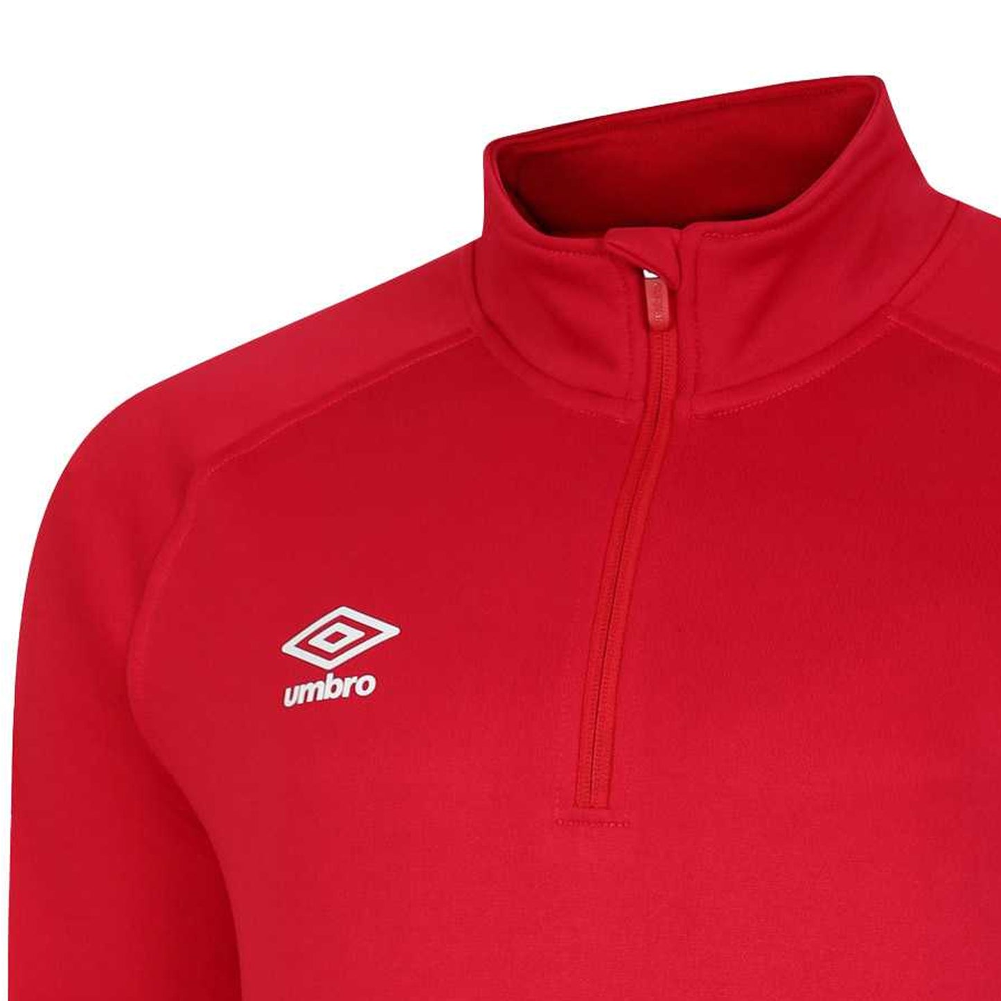 Vermillion-Biking Red-Black - Side - Umbro Childrens-Kids Total Training Quarter Zip Track Top