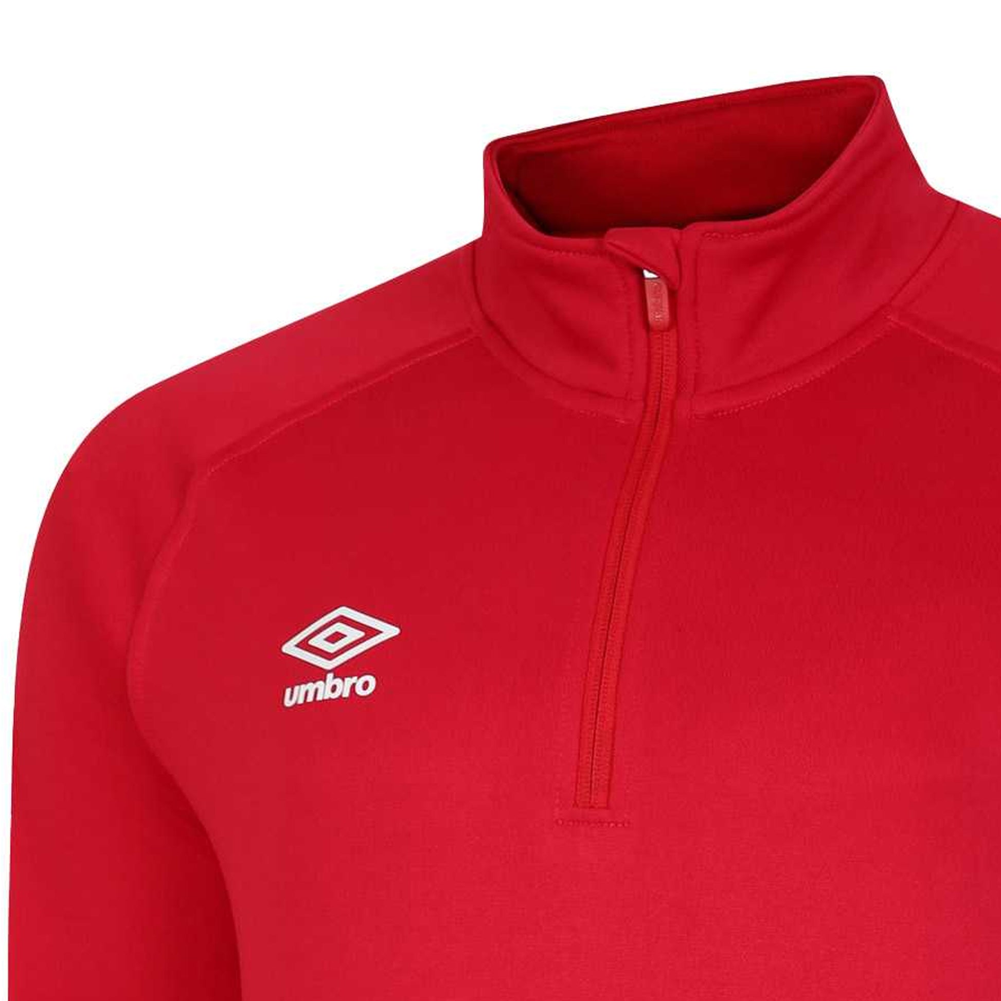 Vermillion-Biking Red-Black - Side - Umbro Childrens-Kids Total Training Quarter Zip Track Top