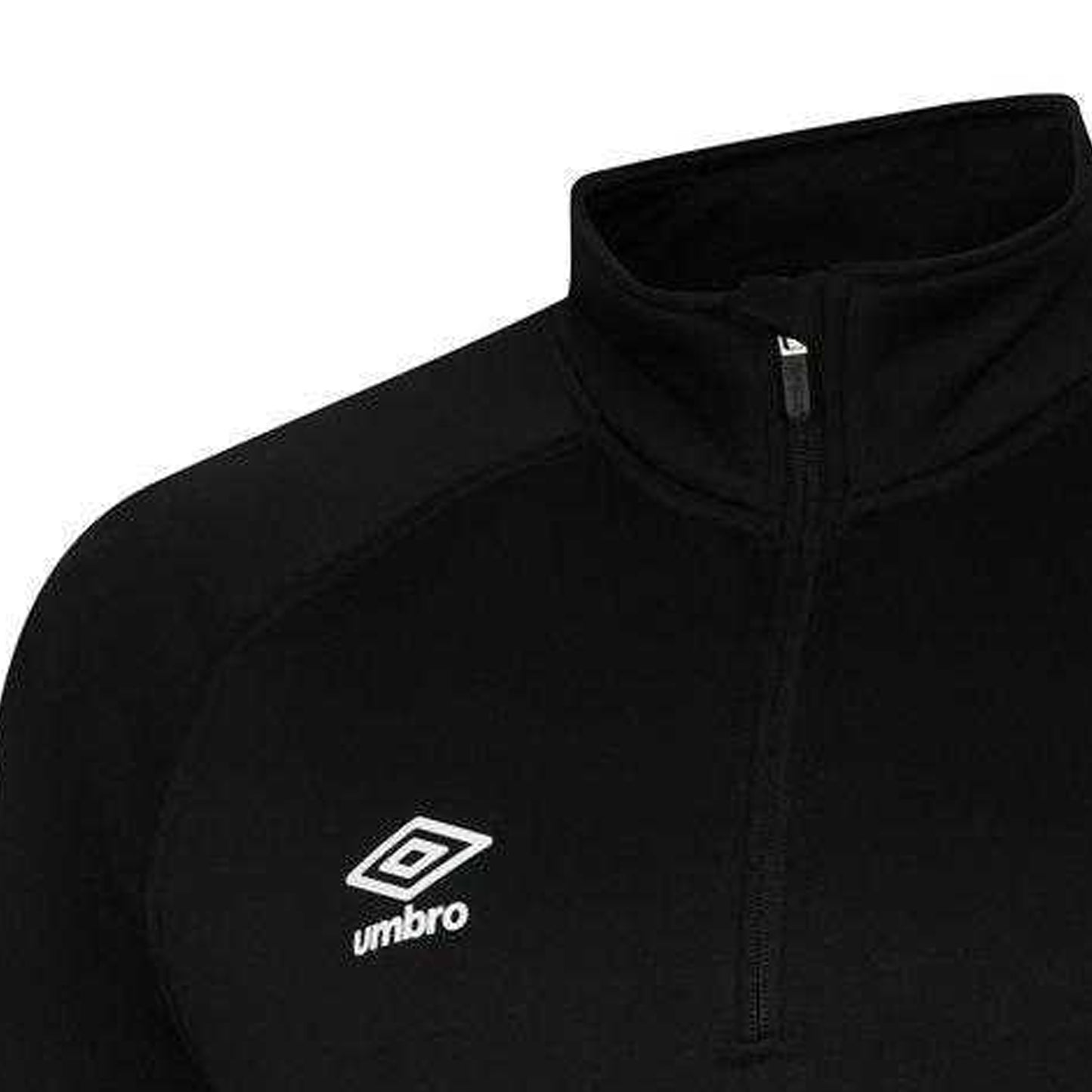 Black-White-Carbon - Side - Umbro Childrens-Kids Total Training Quarter Zip Track Top