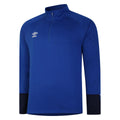 Royal Blue-Dark Navy-White - Front - Umbro Childrens-Kids Total Training Quarter Zip Track Top