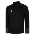 Black-White-Carbon - Front - Umbro Childrens-Kids Total Training Quarter Zip Track Top