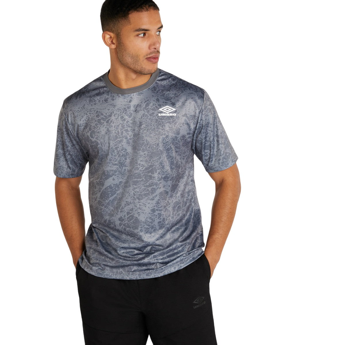 Composite-White - Lifestyle - Umbro Mens Marble Effect T-Shirt
