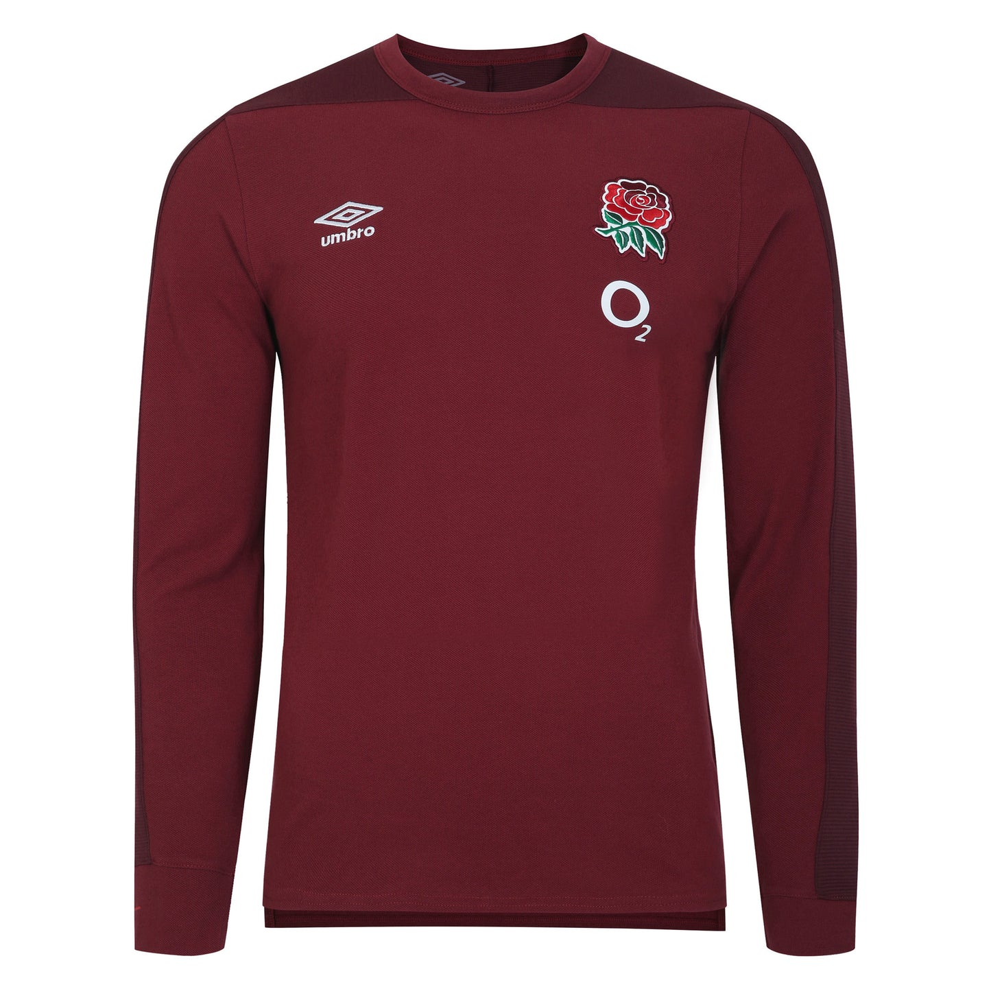 Tibetan Red-Zinfandel - Front - Umbro Mens 23-24 England Rugby Long-Sleeved Presentation T-Shirt