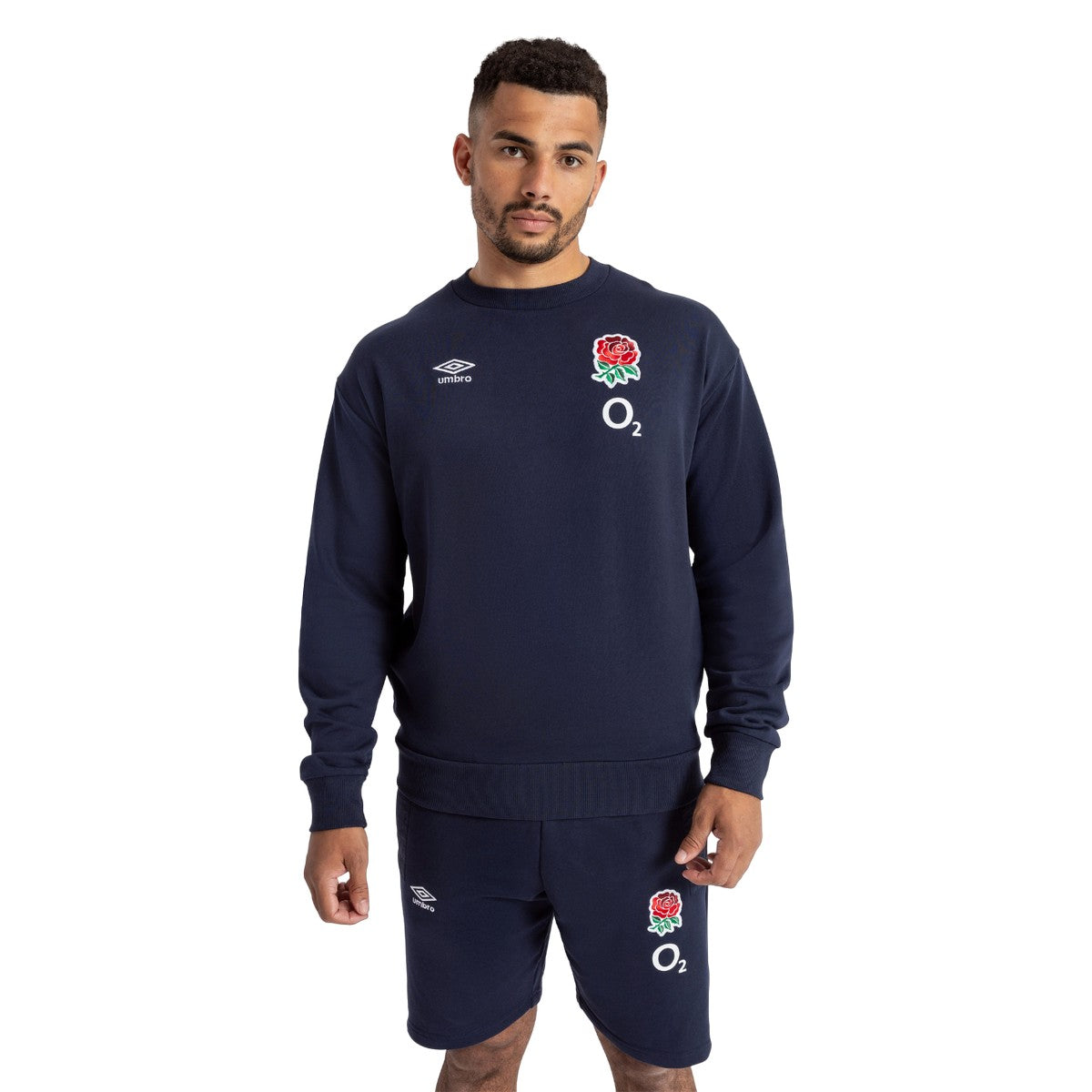 Navy Blazer - Side - Umbro Mens 23-24 England Rugby Fleece Top