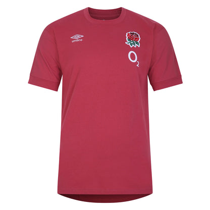 Earth Red - Front - Umbro Childrens-Kids 23-24 England Rugby T-Shirt