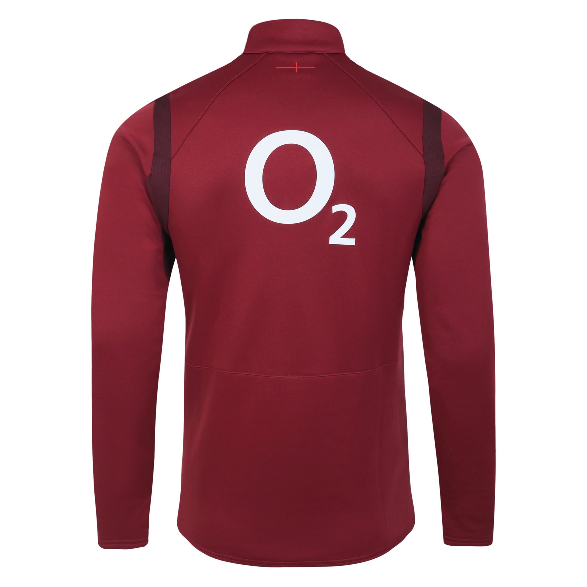 Tibetan Red-Zinfandel-Flame Scarlet - Back - Umbro Mens 23-24 England Rugby Half Zip Fleece Top