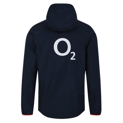 Navy Blazer-Flame Scarlet - Back - Umbro Childrens-Kids 23-24 England Rugby Track Jacket