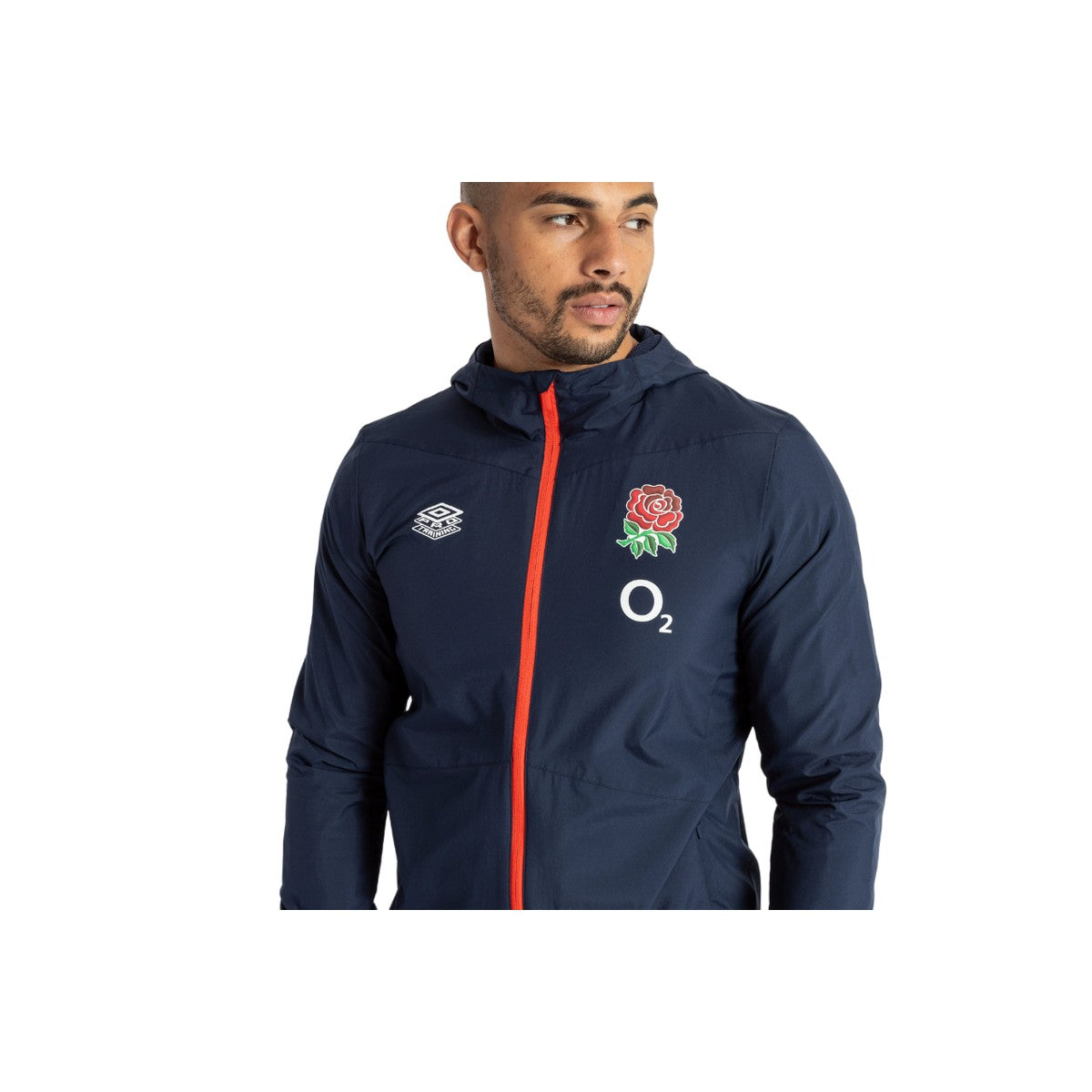 Navy Blazer-Flame Scarlet - Lifestyle - Umbro Mens 23-24 England Rugby Track Jacket