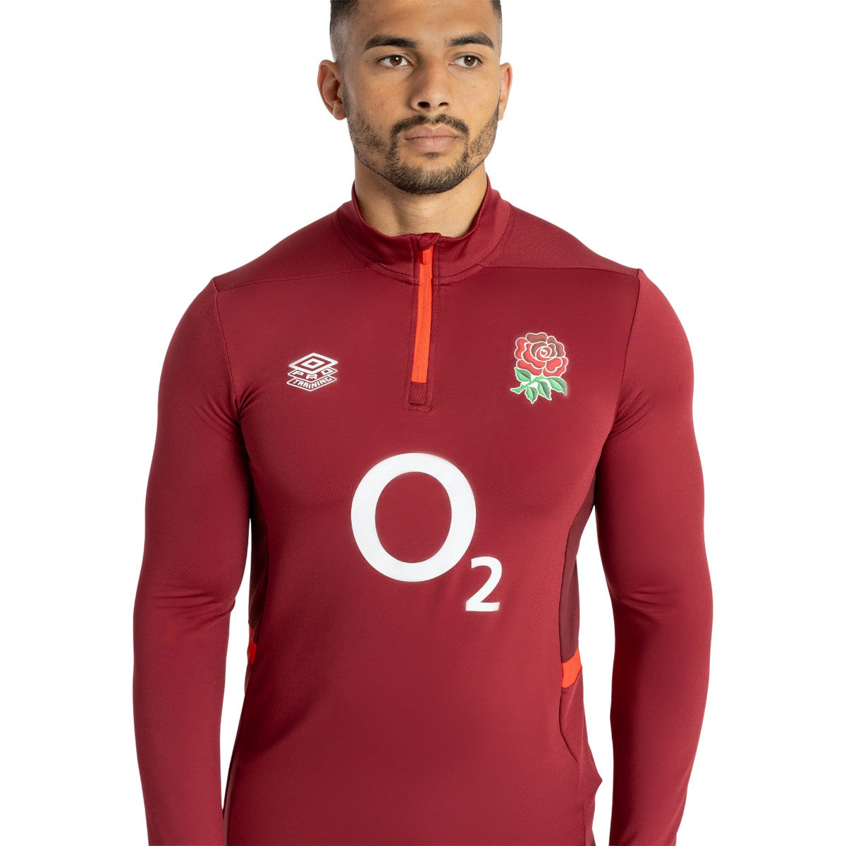 Tibetan Red-Zinfandel-Flame Scarlet - Lifestyle - Umbro Mens 23-24 England Rugby Midlayer