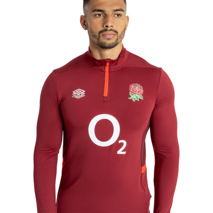 Tibetan Red-Zinfandel-Flame Scarlet - Lifestyle - Umbro Mens 23-24 England Rugby Midlayer