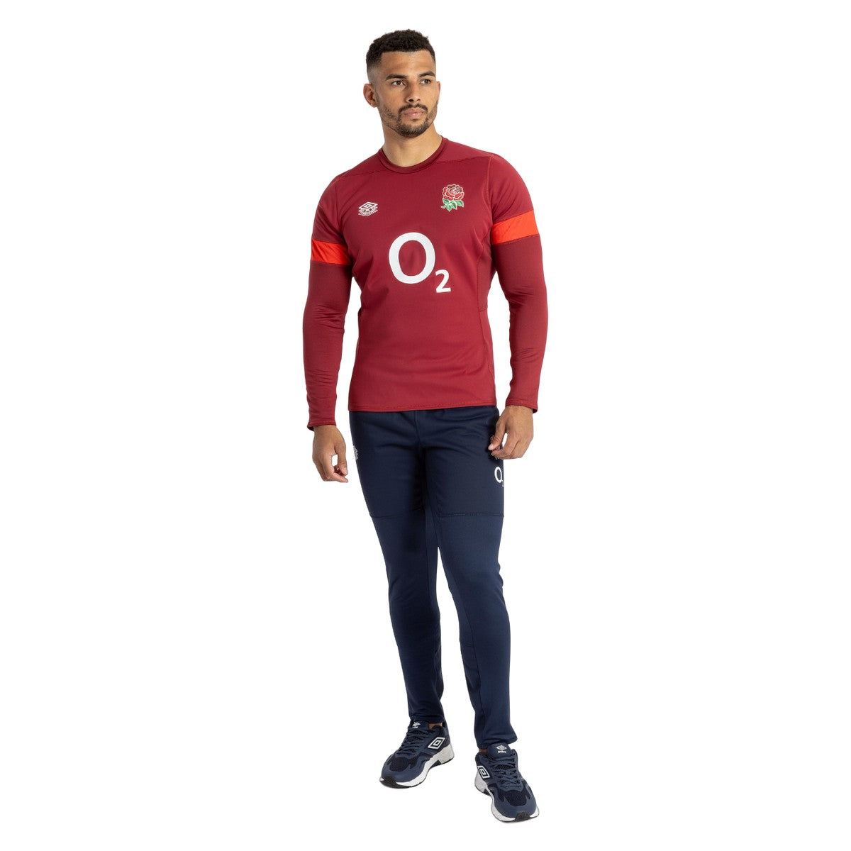 Tibetan Red-Flame Scarlet - Pack Shot - Umbro Mens England Rugby 23-24 Drill Top