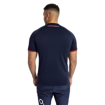Navy Blue-White-Red - Back - Umbro Mens 23-24 England Rugby Replica Alternative Jersey