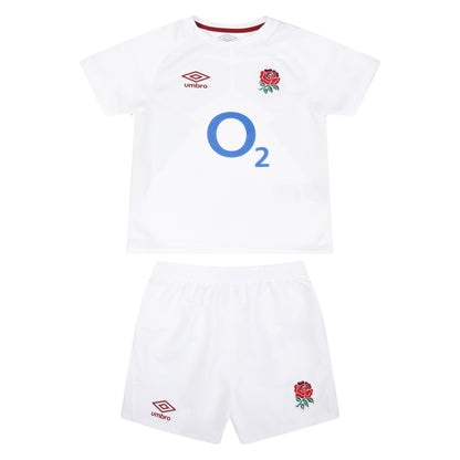 White - Front - Umbro Childrens-Kids 23-24 England Rugby Replica Home Kit