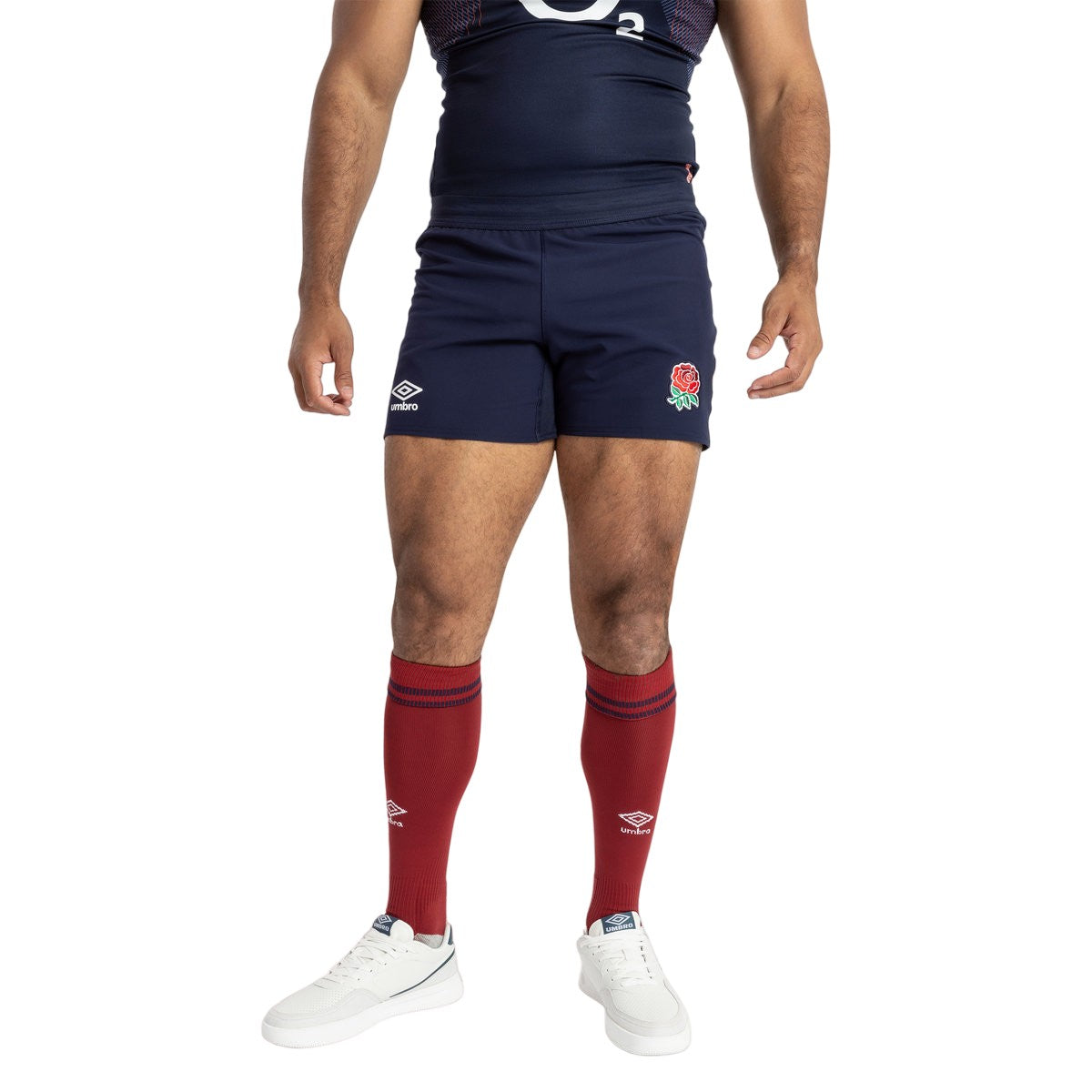 Navy Blue - Side - Umbro Mens 23-24 Alternate Pro England Rugby Shorts