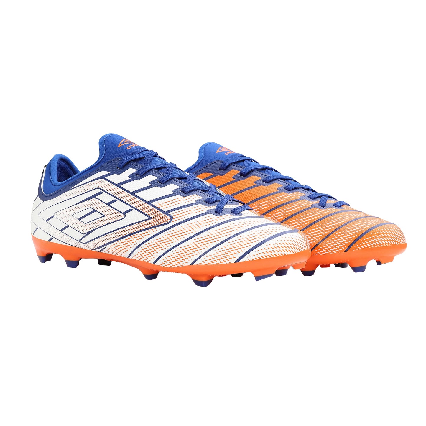 White-Deep Surf-Vermillion Orange - Front - Umbro Unisex Adult Velocita Elixir Club Football Boots