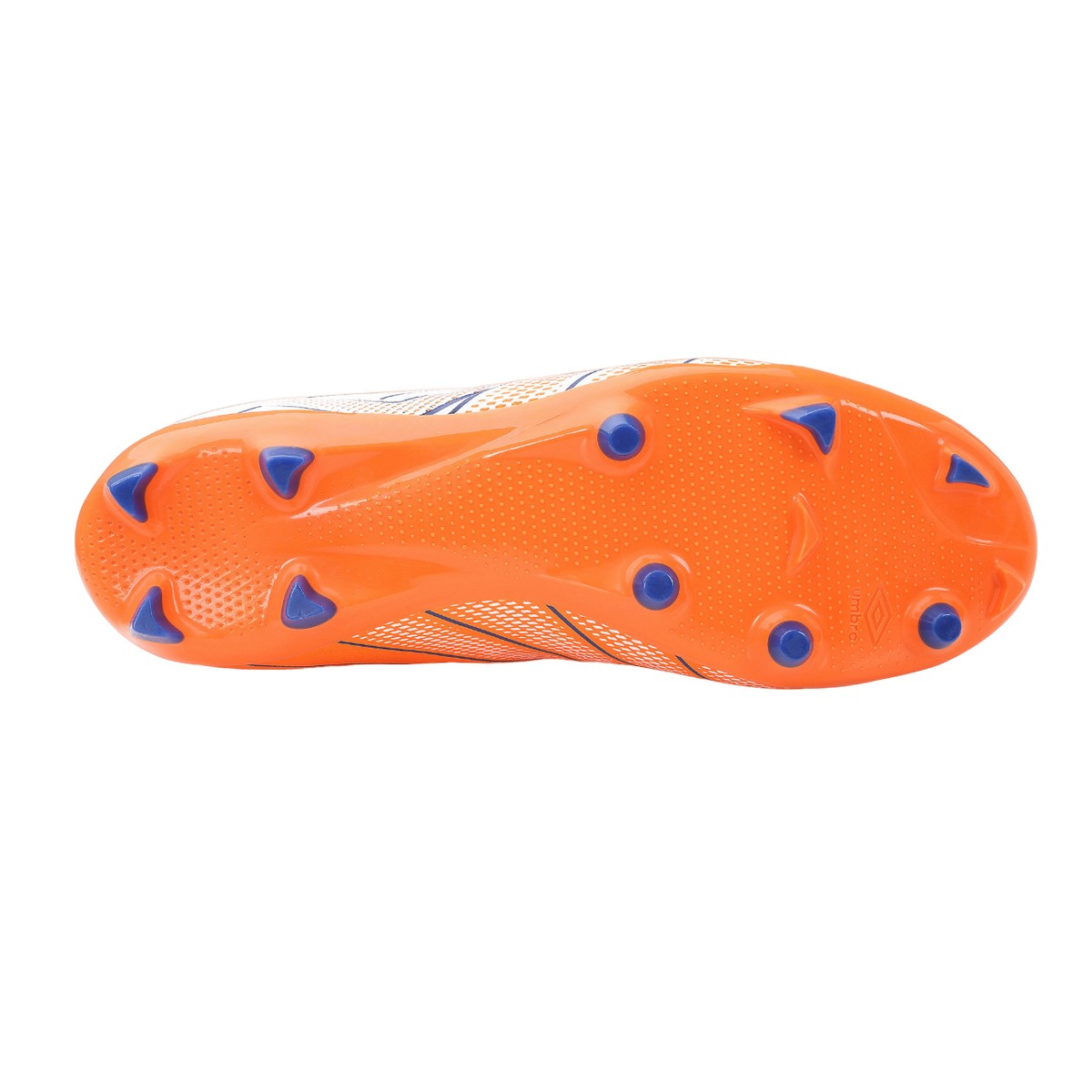White-Deep Surf-Vermillion Orange - Back - Umbro Unisex Adult Velocita Elixir Club Football Boots