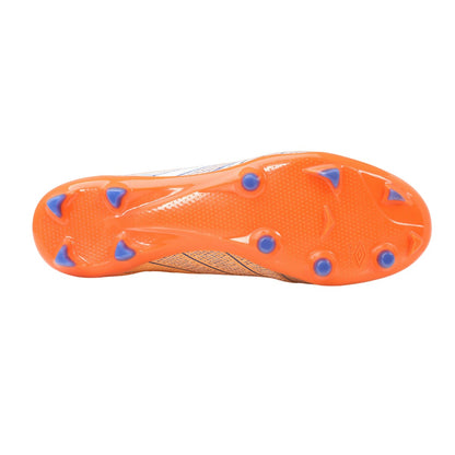 White-Deep Surf-Vermillion - Back - Umbro Mens Velocita Elixir Pro Firm Ground Football Boots