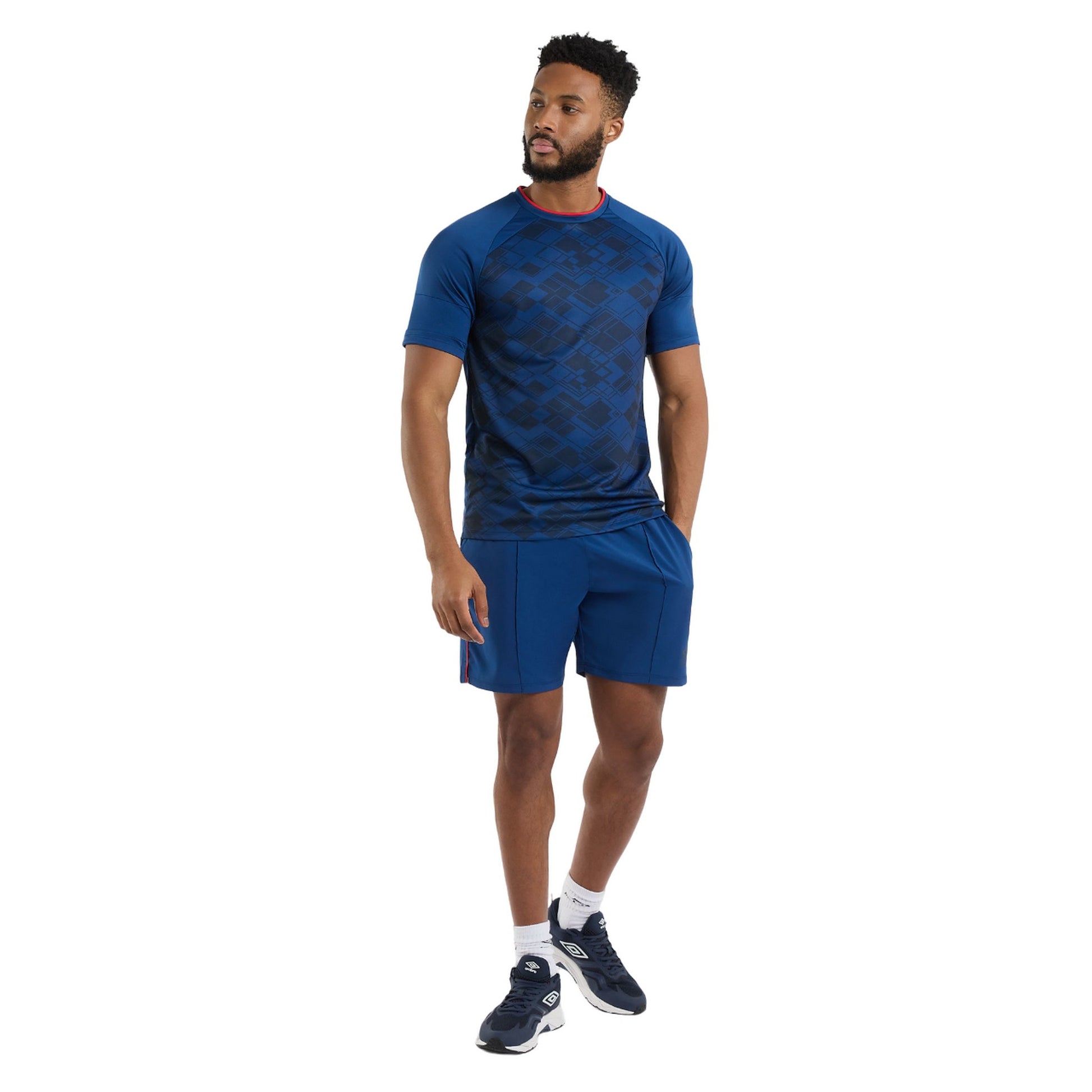 Estate Blue - Side - Umbro Mens Pro Training Graphic Print Jersey