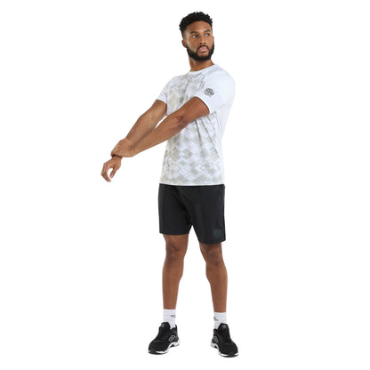 Brilliant White - Side - Umbro Mens Pro Training Graphic Print Jersey