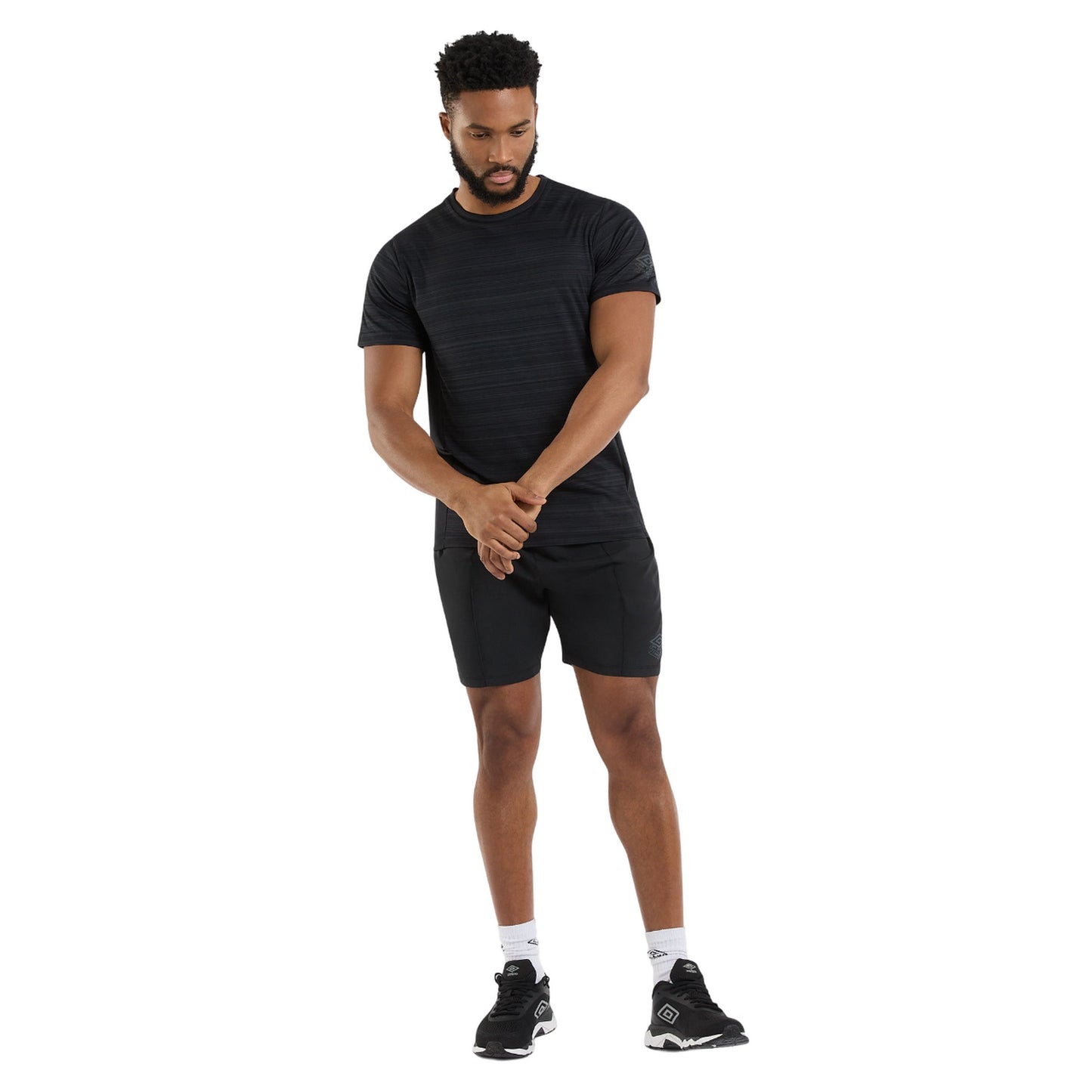 Black - Side - Umbro Mens Pro Training Marl T-Shirt