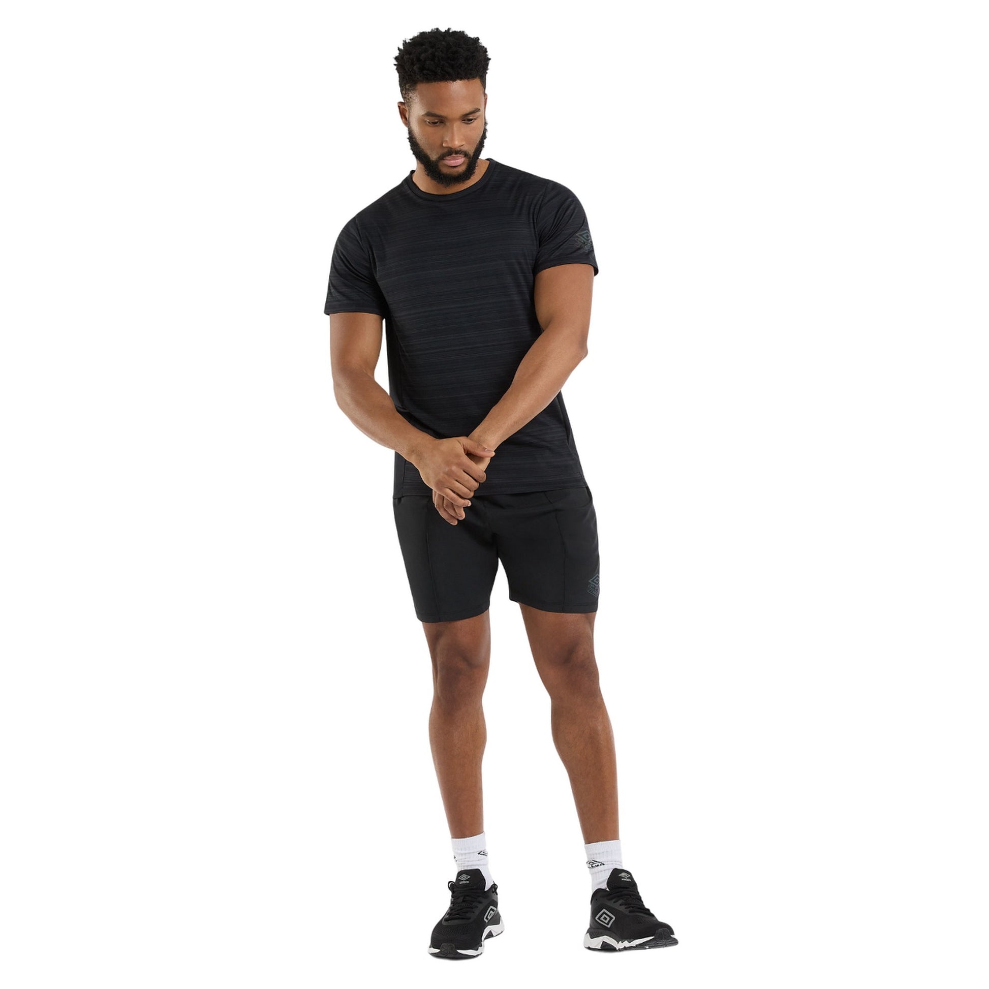 Black - Side - Umbro Mens Pro Training Marl T-Shirt