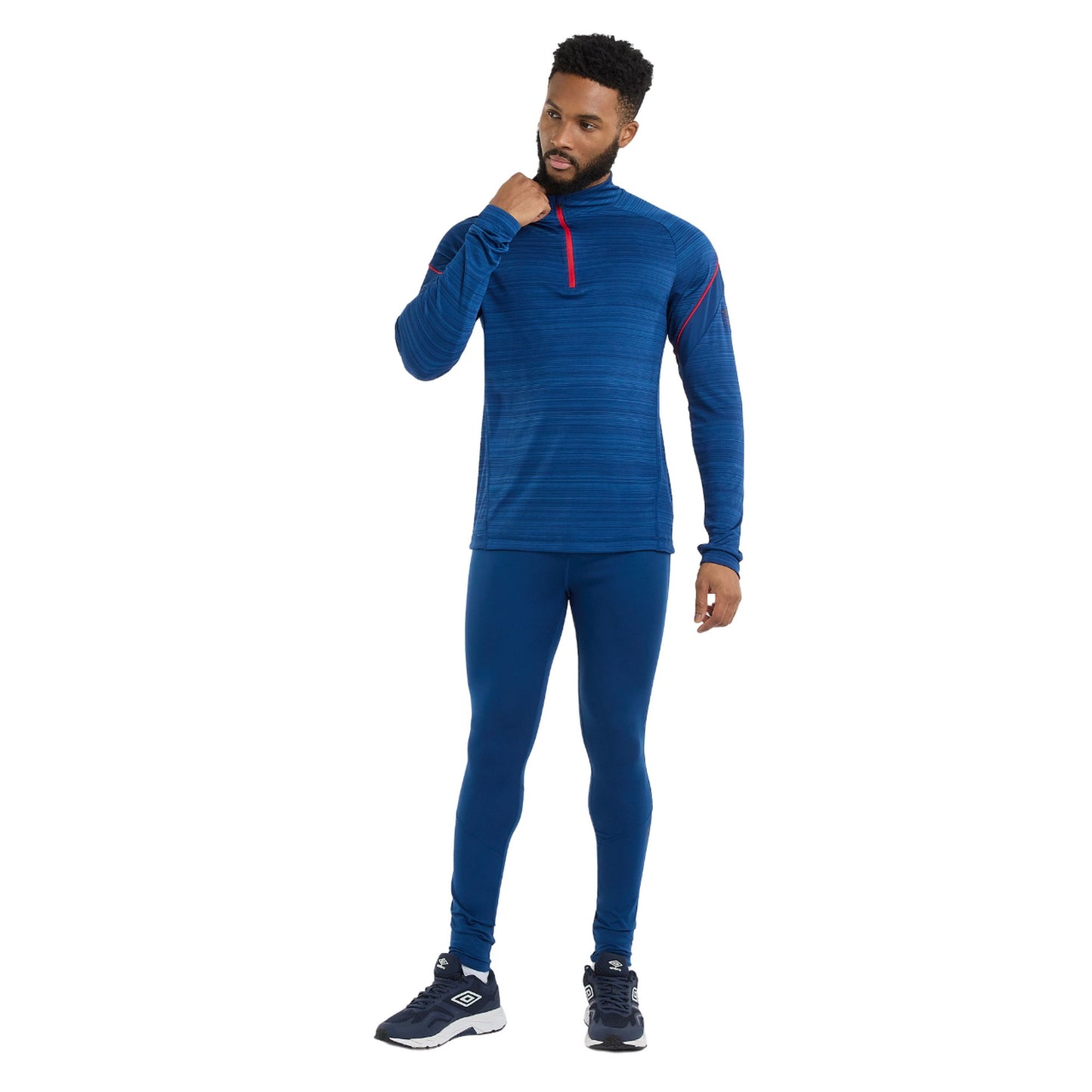 Estate Blue - Side - Umbro Mens Pro Training Marl Half Zip Top