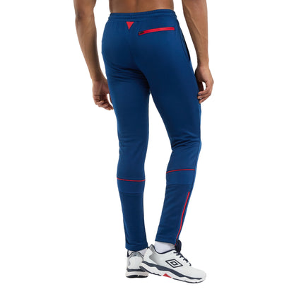 Estate Blue-Roccoco Red - Back - Umbro Mens Pro Training Polyester Tracksuit Bottoms