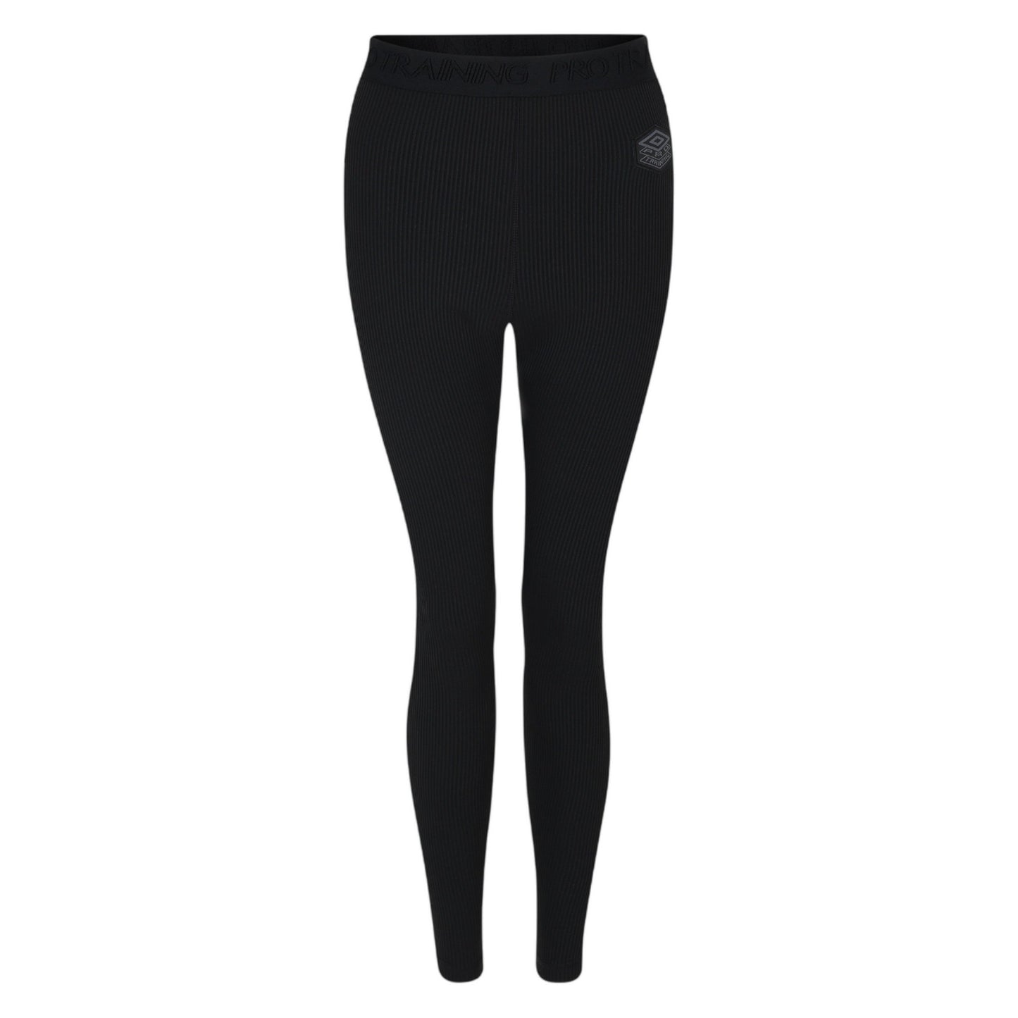 Black - Front - Umbro Womens-Ladies Pro Training Ribbed Leggings