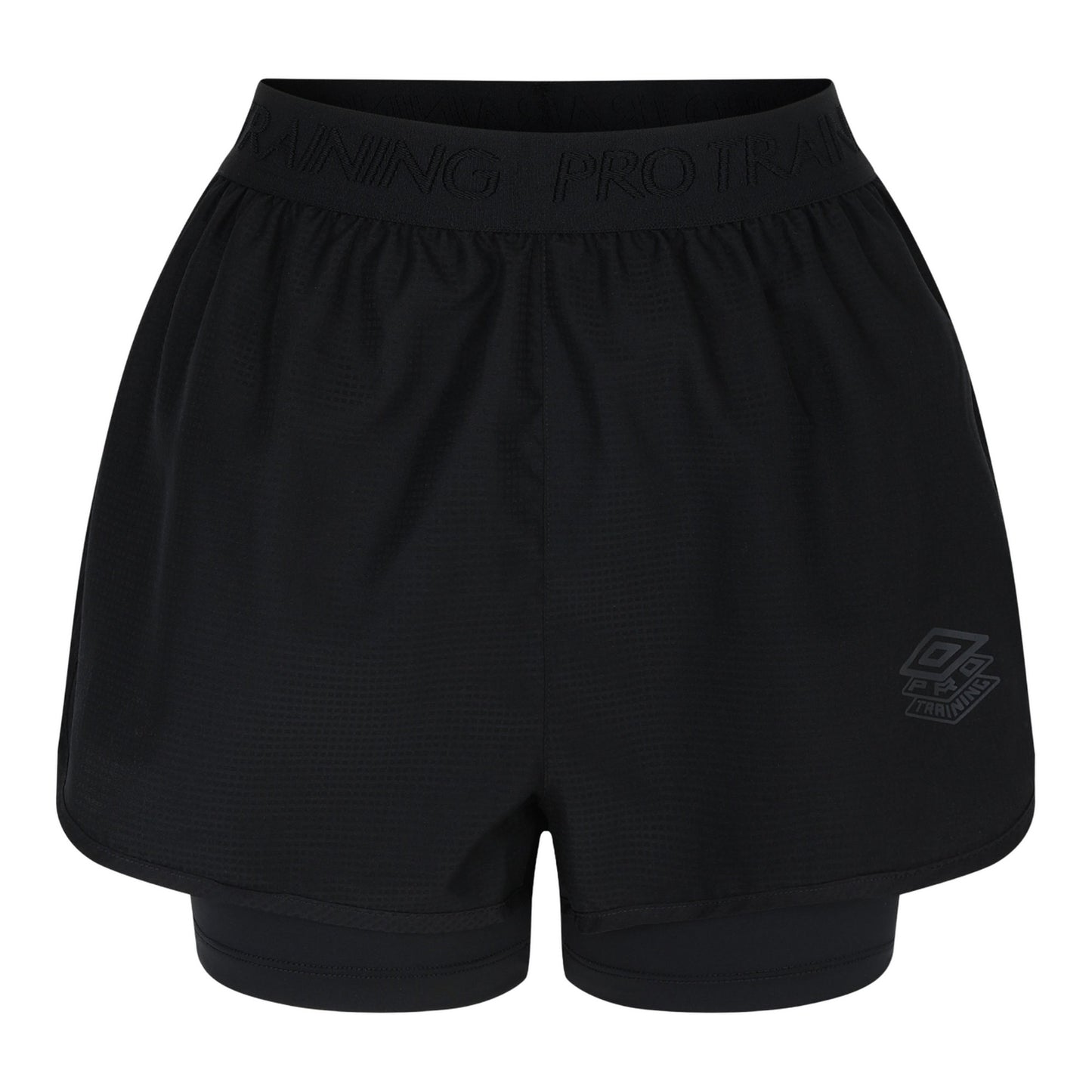 Black - Front - Umbro Womens-Ladies Pro Training Hybrid Shorts