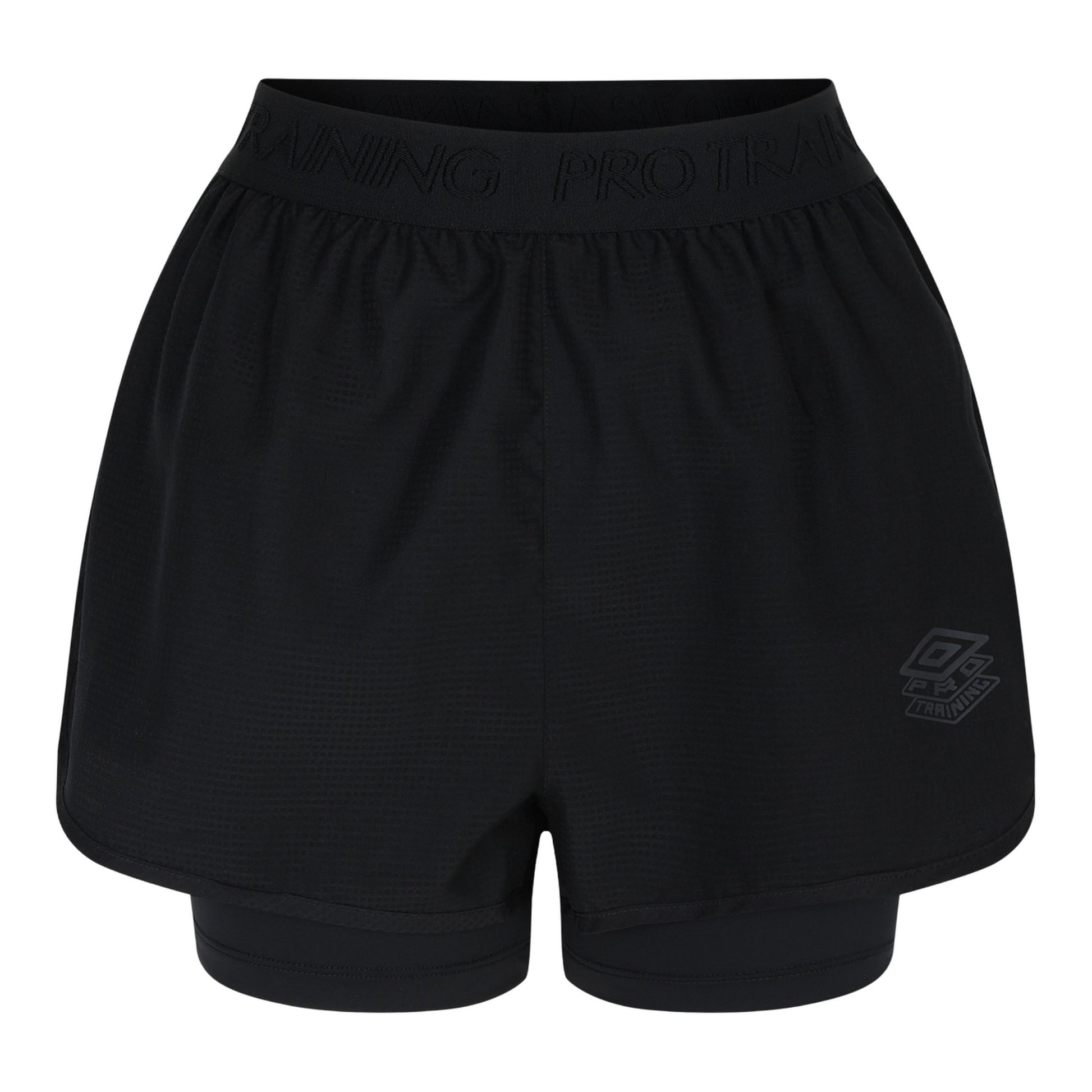 Black - Front - Umbro Womens-Ladies Pro Training Hybrid Shorts