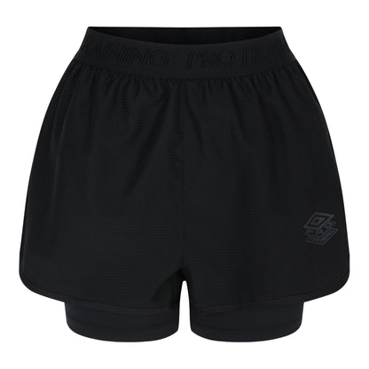 Black - Front - Umbro Womens-Ladies Pro Training Hybrid Shorts
