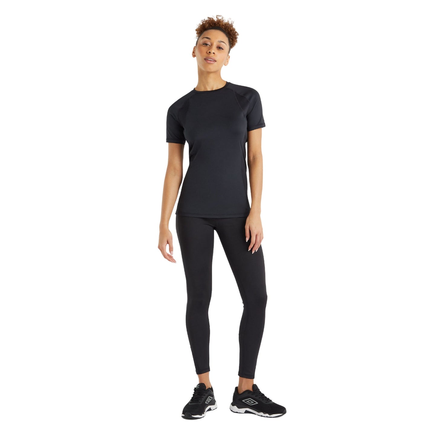Black - Side - Umbro Womens-Ladies Pro Training Polyester T-Shirt