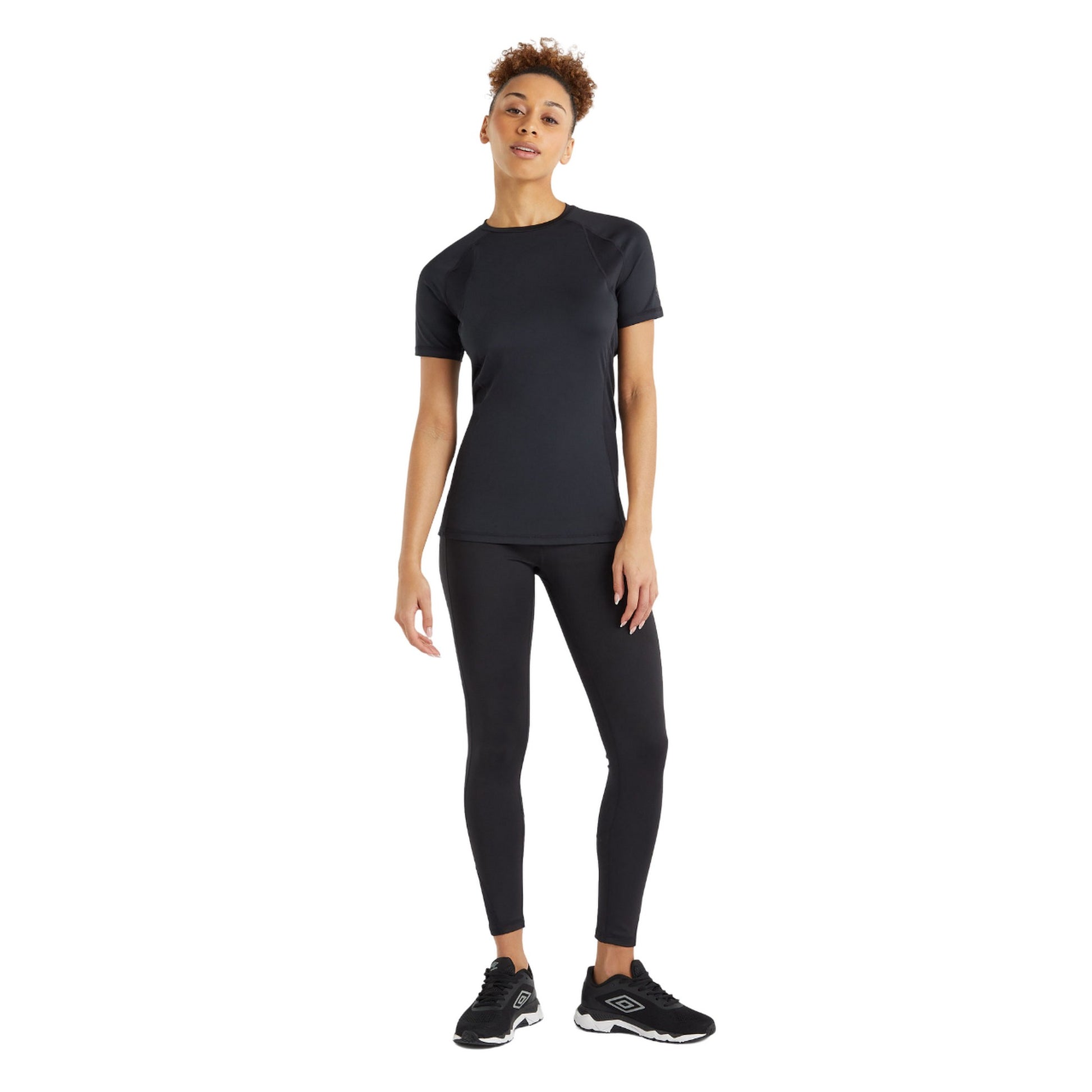 Black - Side - Umbro Womens-Ladies Pro Training Polyester T-Shirt