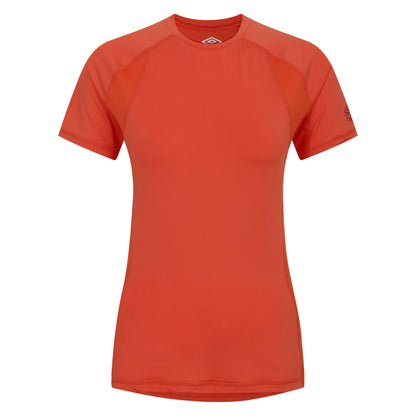 Hot Coral - Front - Umbro Womens-Ladies Pro Training Polyester T-Shirt